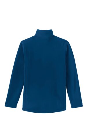 blusa fleece feminina half zip hike nos alpes azul jeans costas