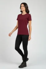 camiseta feminina poliamida uv básica bordô