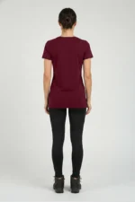 camiseta feminina poliamida uv básica bordô