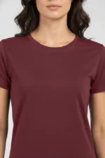 camiseta feminina poliamida uv básica bordô