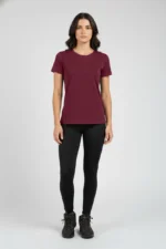 camiseta feminina poliamida uv básica bordô