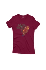 Camiseta Feminina Biomas no Brasil Bordô