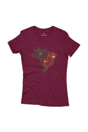 Camiseta Feminina Biomas no Brasil Bordô