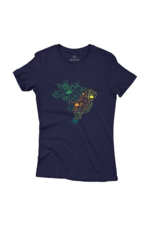 Camiseta Feminina Biomas no Brasil Marinho