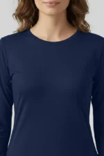 camiseta feminina poliamida uv manga longa básica marinho