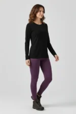 camiseta feminina poliamida uv manga longa básica preto