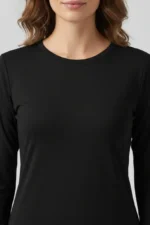 camiseta feminina poliamida uv manga longa básica preto