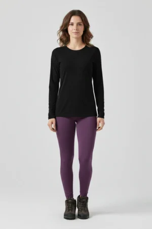 camiseta feminina poliamida uv manga longa básica preto