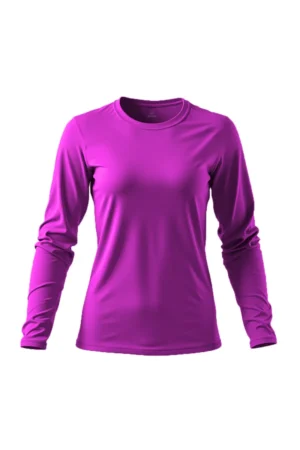 camiseta feminina poliamida uv manga longa básica roxo