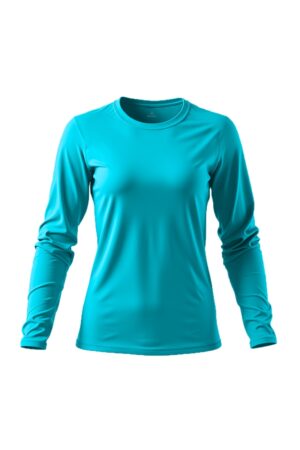 camiseta feminina poliamida uv manga longa básica tifany