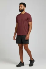 camiseta masculina poliamida uv basica bordo