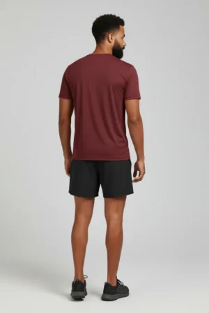 camiseta masculina poliamida uv basica bordo