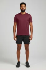 camiseta masculina poliamida uv basica bordo