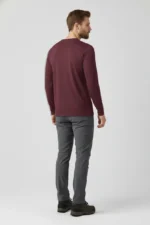 camiseta masculina poliamida uv manga longa básica bordô