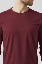 camiseta masculina poliamida uv manga longa básica bordô