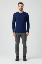 camiseta masculina poliamida uv manga longa básica marinho