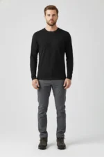 camiseta masculina poliamida uv manga longa básica preto