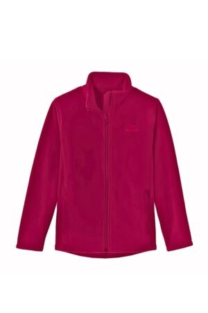 jaqueta fleece feminina full zip trek nos alpes vermelho cherry