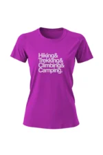 camiseta feminina poliamida uv hiking trekking climbing camping roxo
