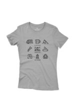 Camiseta Feminina Camping Cinza