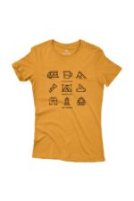 Camiseta Feminina Camping Mostarda