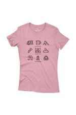 Camiseta Feminina Camping Rosa