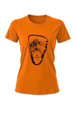 camiseta feminina poliamida uv escaladoras laranja