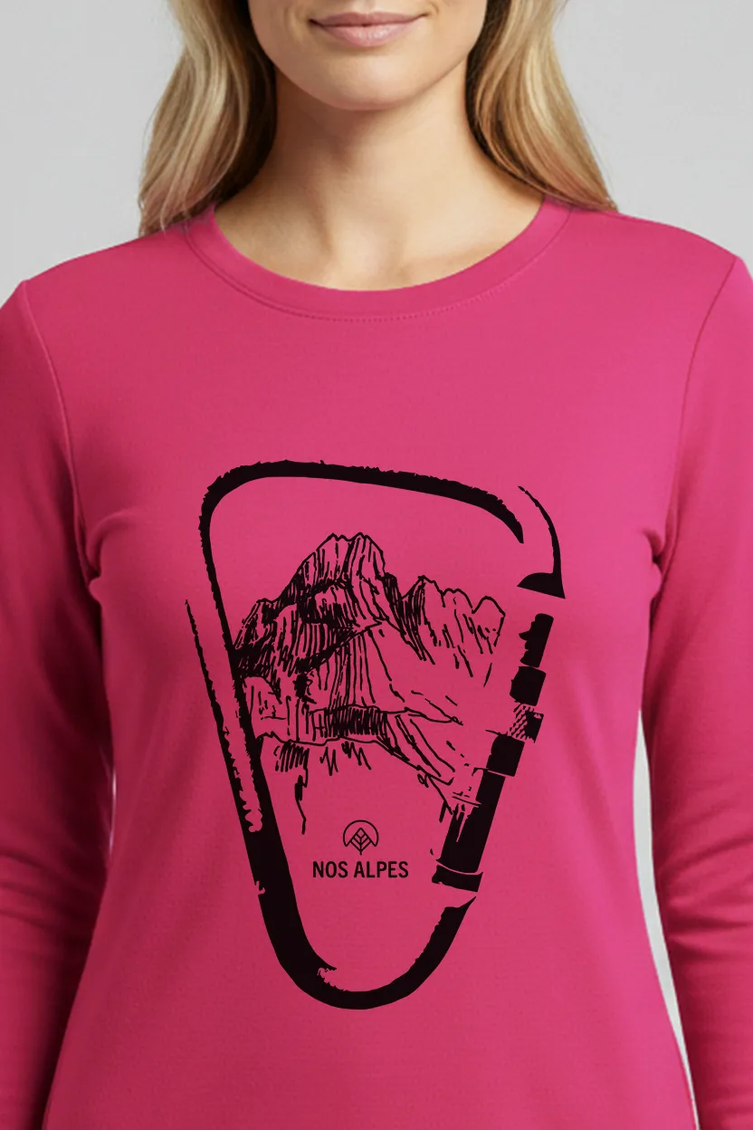 camiseta feminina poliamida uv manga longa escaladoras rosa