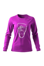 camiseta feminina poliamida uv manga longa escaladoras roxo