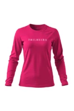 camiseta feminina poliamida uv manga longa trilheira pink