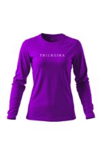 camiseta feminina poliamida uv manga longa trilheira roxo