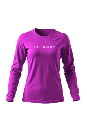 camiseta feminina poliamida uv manga longa trilheira