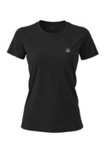 camiseta feminina poliamida uv nos alpes preto