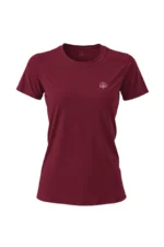 camiseta feminina poliamida uv nos alpes bordo