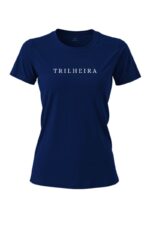 camiseta feminina poliamida uv trilheira marinho