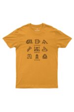 Camiseta Masculina Camping Mostarda