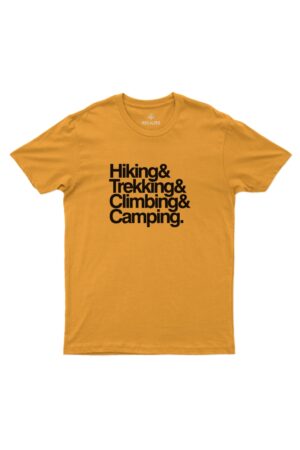 Camiseta Masculina Hiking Trekking Climbing Camping Mostarda