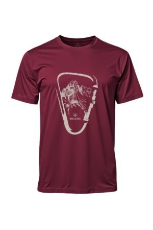 camiseta masculina poliamida uv escaladores bordô