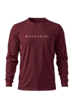 camiseta masculina poliamida uv manga longa mountains bordo