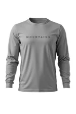 camiseta masculina poliamida uv manga longa mountains cinza