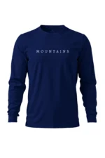 camiseta masculina poliamida uv manga longa mountains marinho