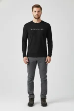 camiseta masculina poliamida uv manga longa mountains preto