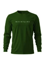 camiseta masculina poliamida uv manga longa mountains verde escuro