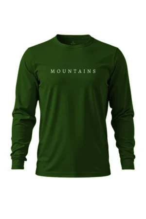 camiseta masculina poliamida uv manga longa mountains verde escuro