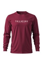 camiseta masculina poliamida uv manga longa trilheiro bordo