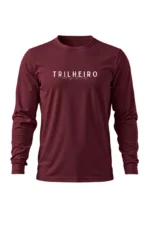 camiseta masculina poliamida uv manga longa trilheiro bordo