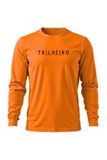 camiseta masculina poliamida uv manga longa trilheiro laranja