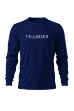 camiseta masculina poliamida uv manga longa trilheiro marinho