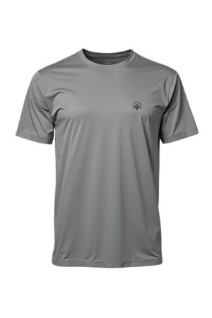 camiseta masculina poliamida uv nos alpes cinza