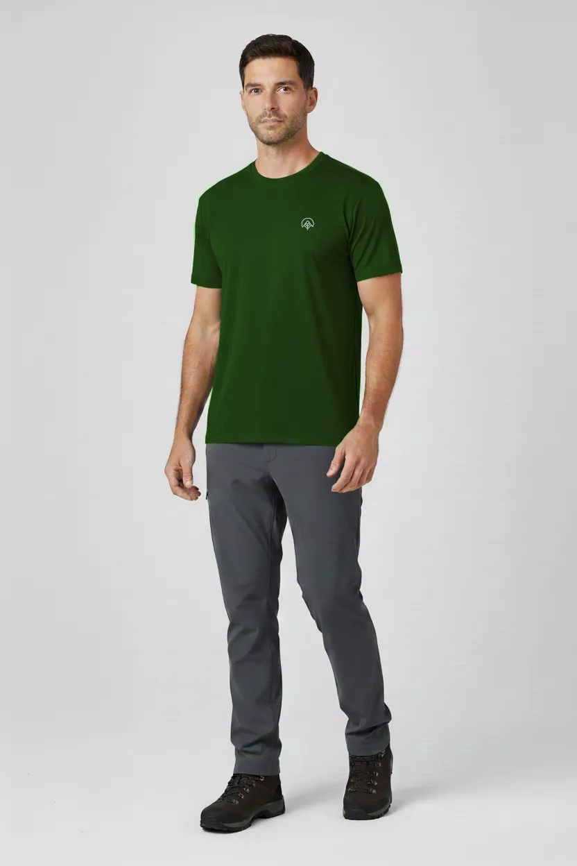 camiseta masculina poliamida uv nos alpes verde